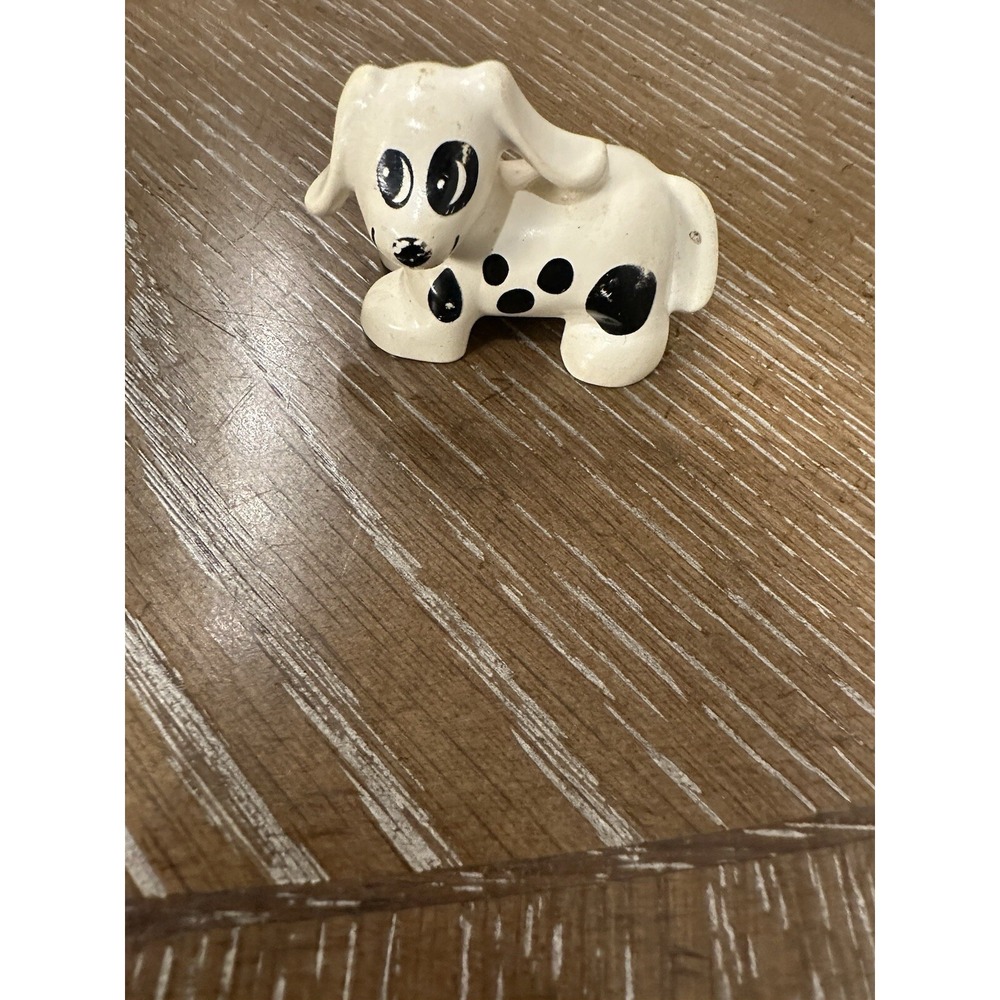 LEGO DUPLO‎ DOG PUPPY  Figure Vintage White W/ Black Spots